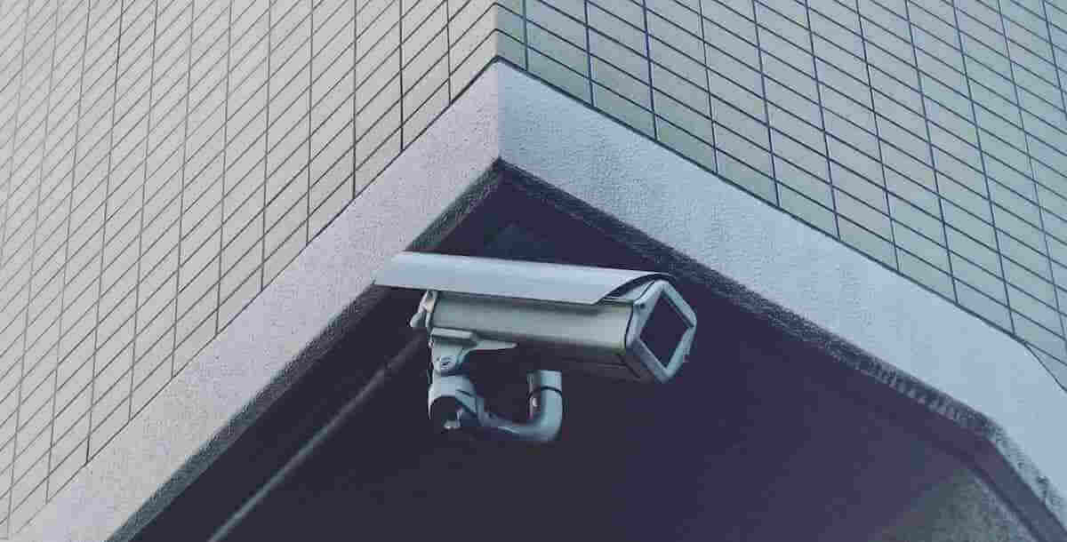 outdoor security camera on corner