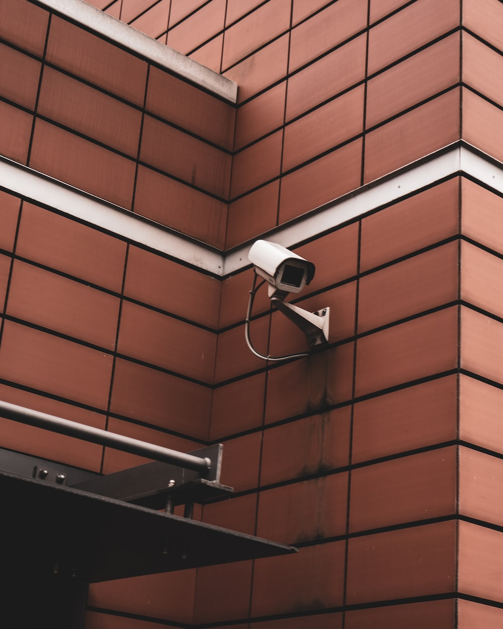A Security Camera Installed at the Corner of a Building